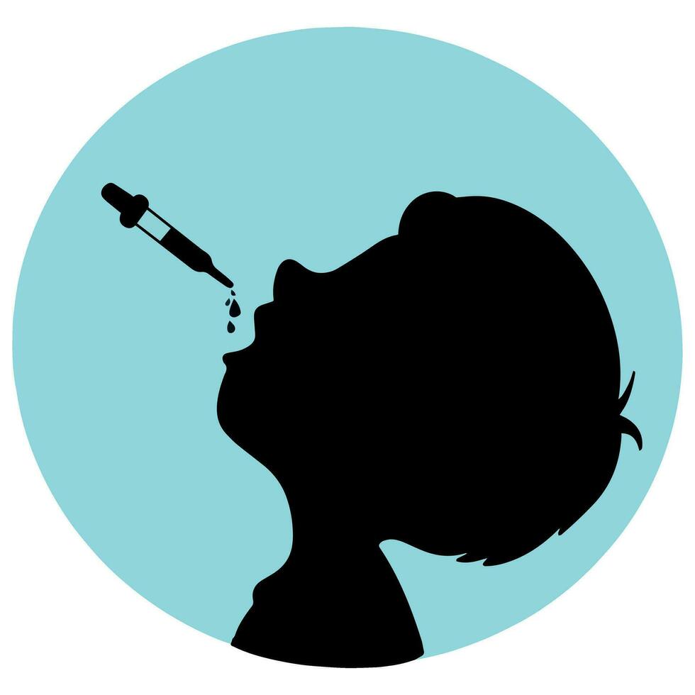 vector pequeño niño vacuna utilizando pipeta ilustración