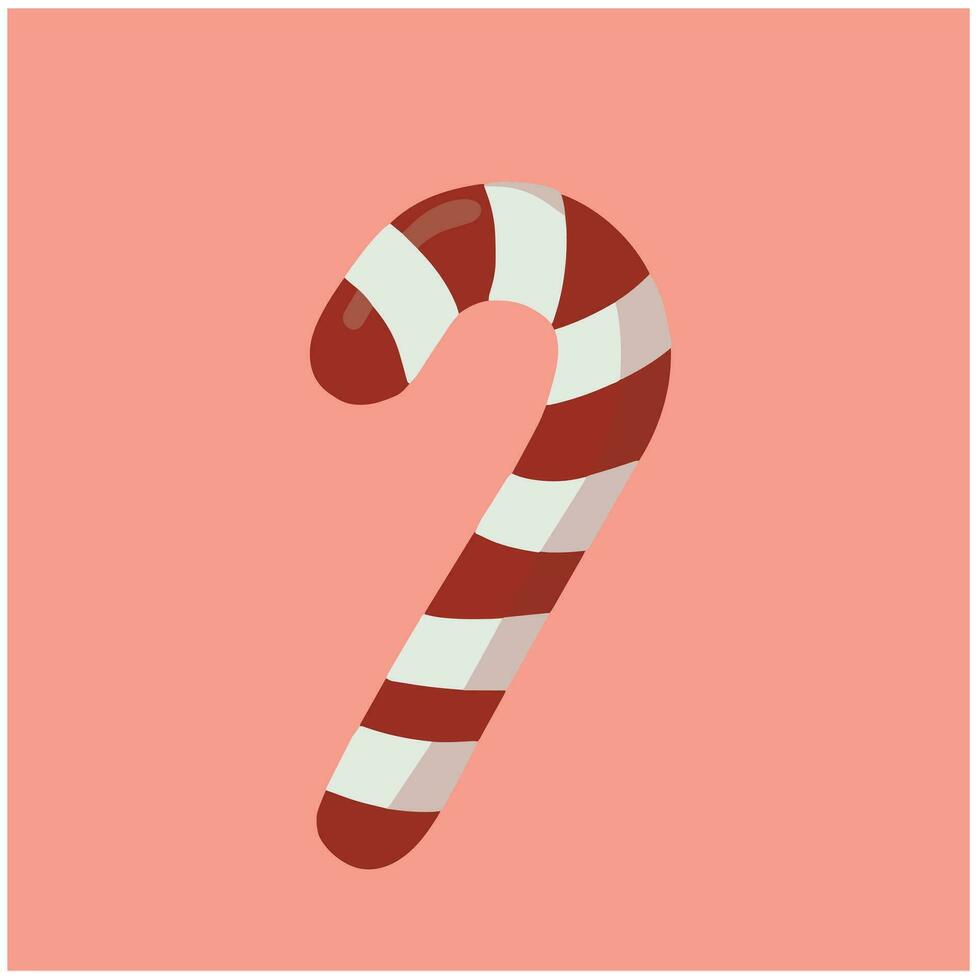 Vector christmas candy cane isolated on white background illustration