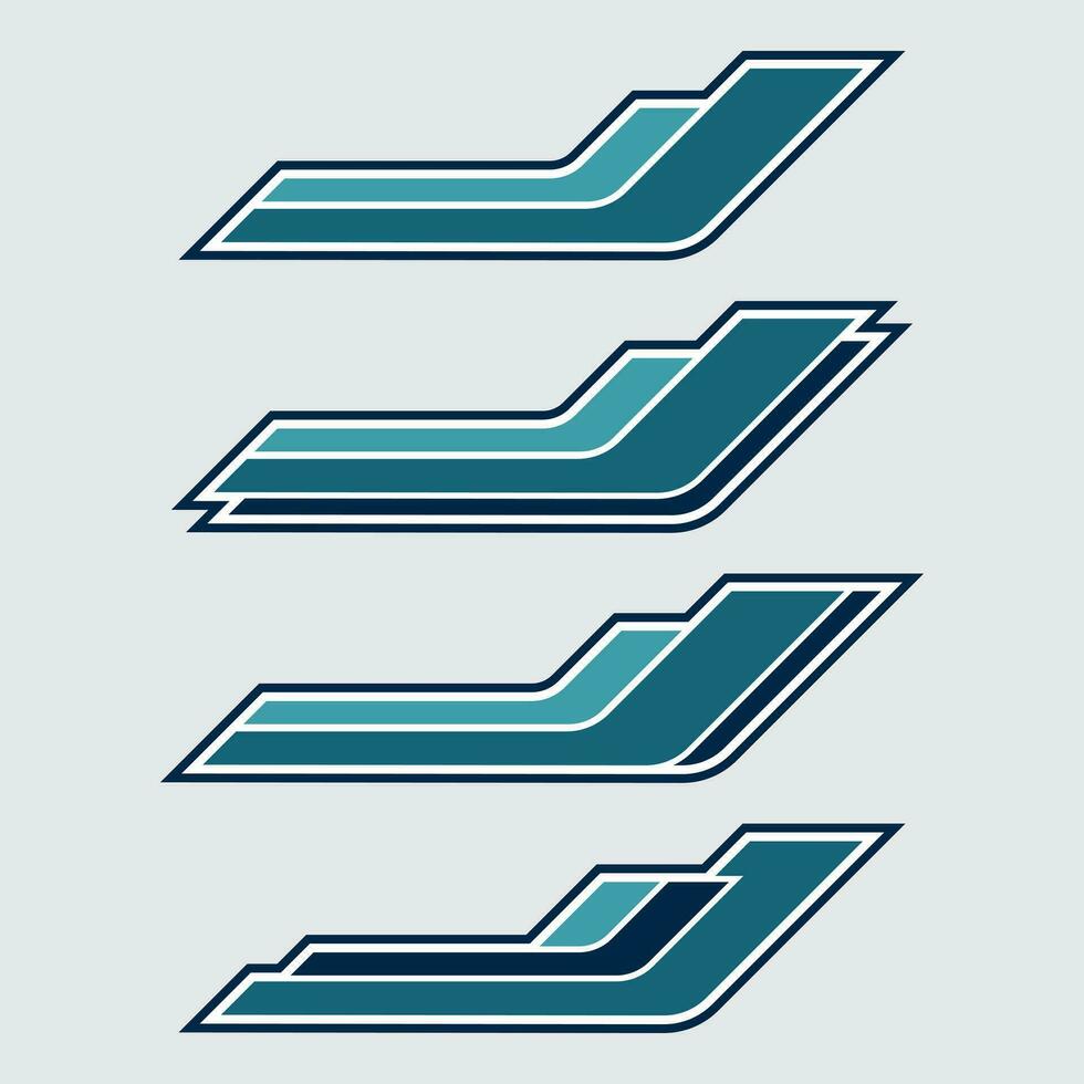 Collection of racing stripes vehicle wrap vinyl stickers vector