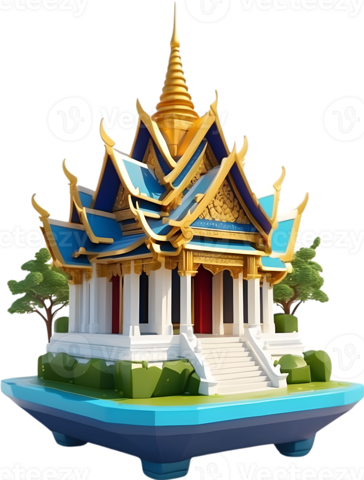 AI generated thai temple png ai generative