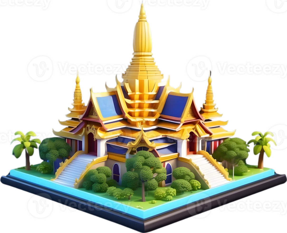 AI generated thai temple png ai generative