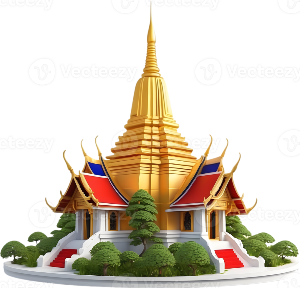 AI generated thai temple png ai generative