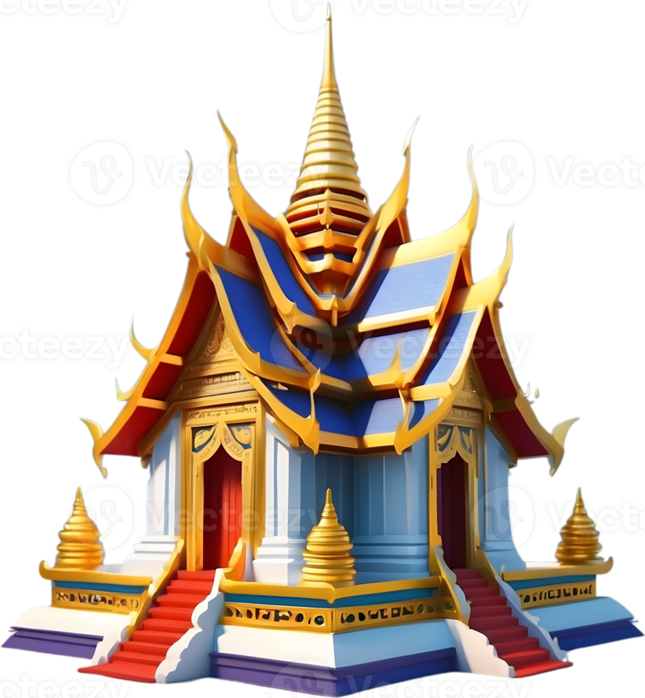 AI generated thai temple png ai generative