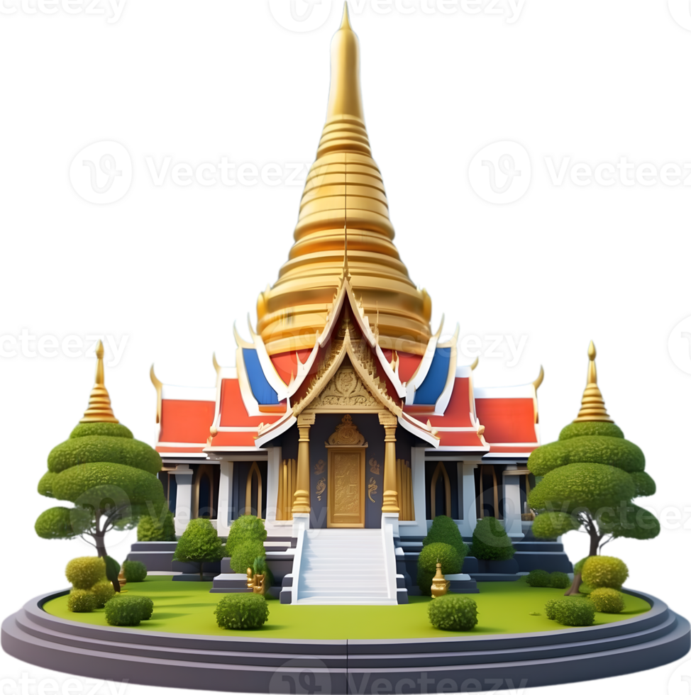 AI generated thai temple png ai generative