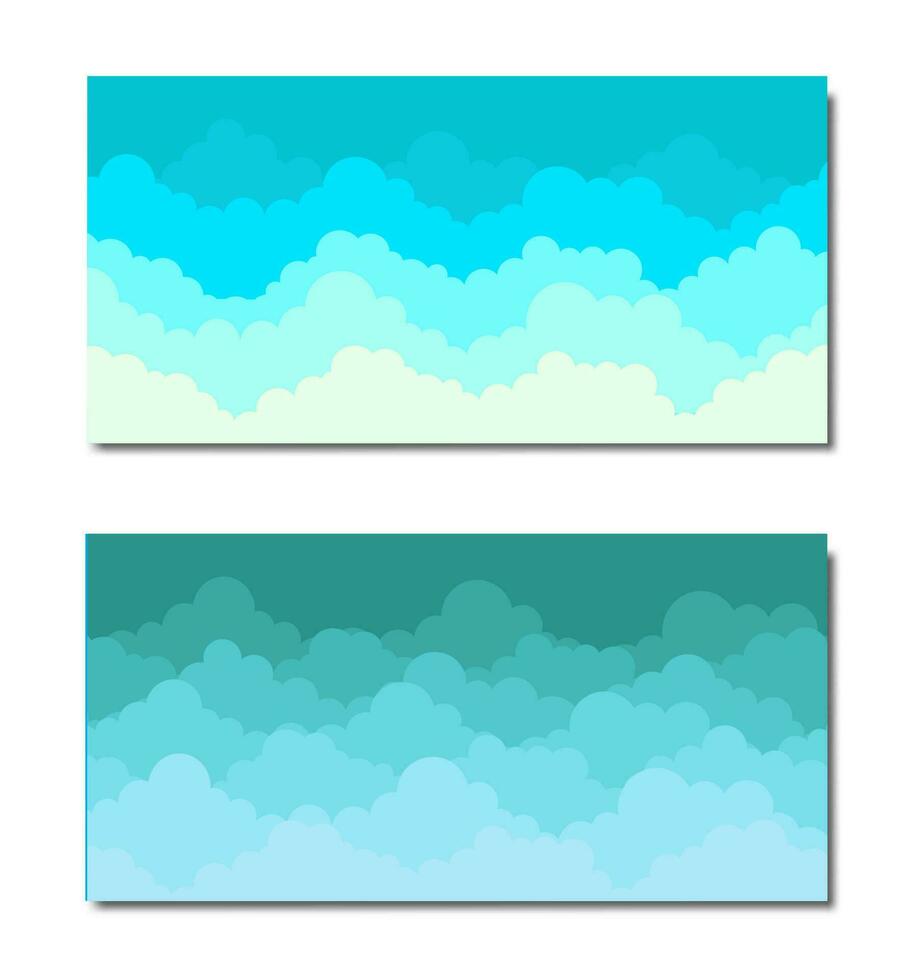 Collection Sky and Clouds Beautiful sky Background flat design background cloud illustration vector