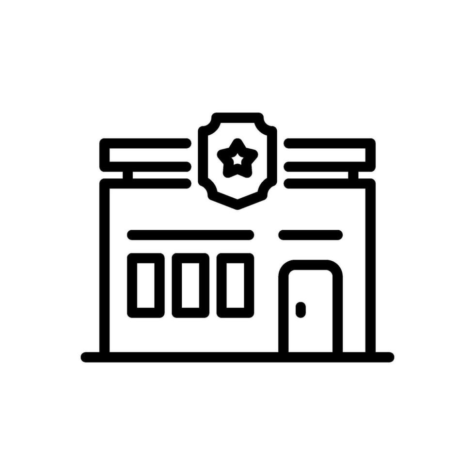 police station icon vector in line style