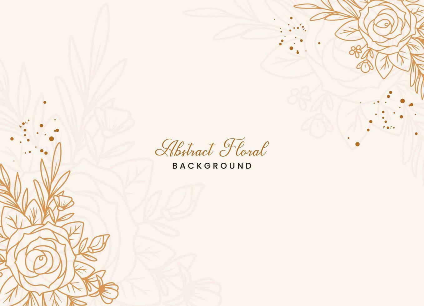 Hand-drawn floral botanical background with line art flowers and leaves vector