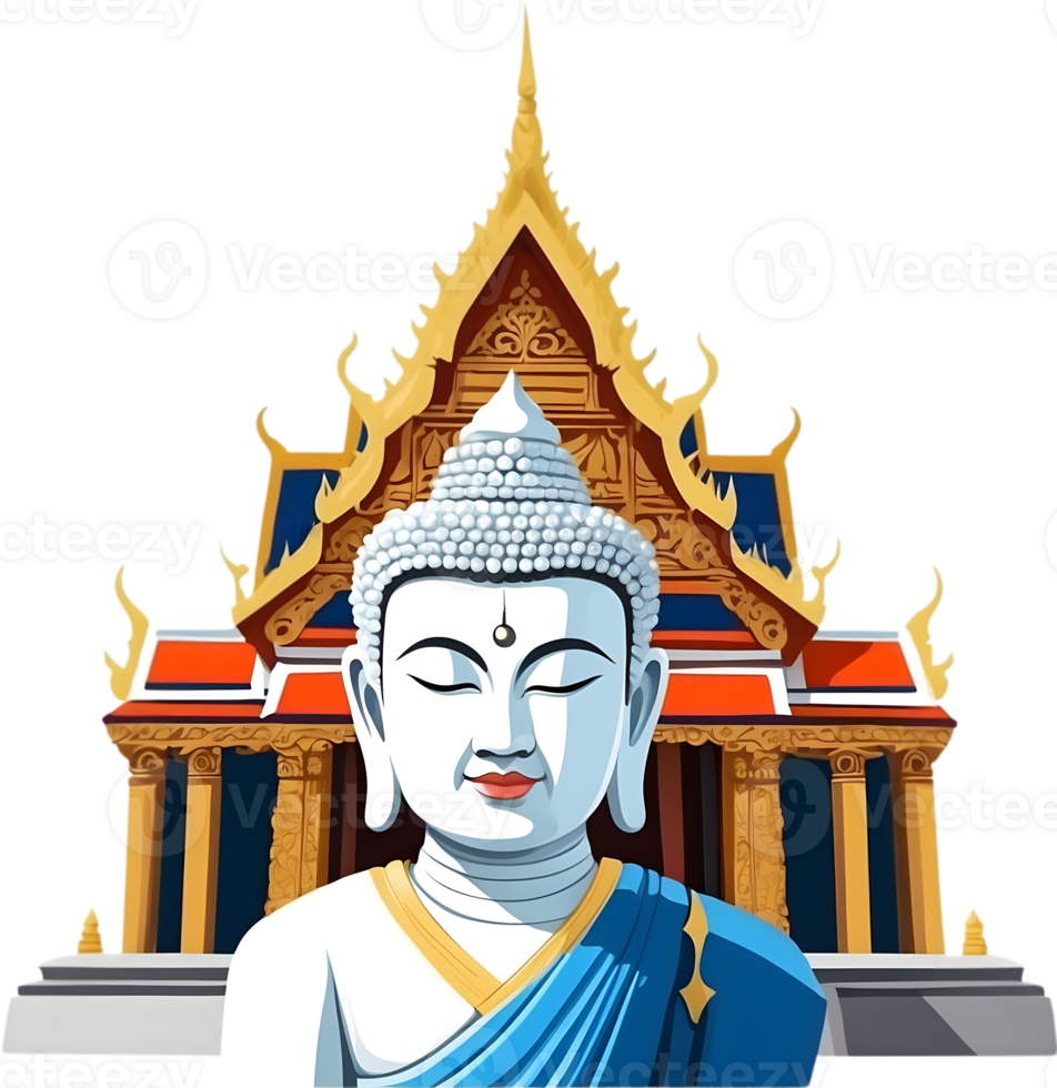 AI generated thai buddhist temple illustration, png, Wat Pho png