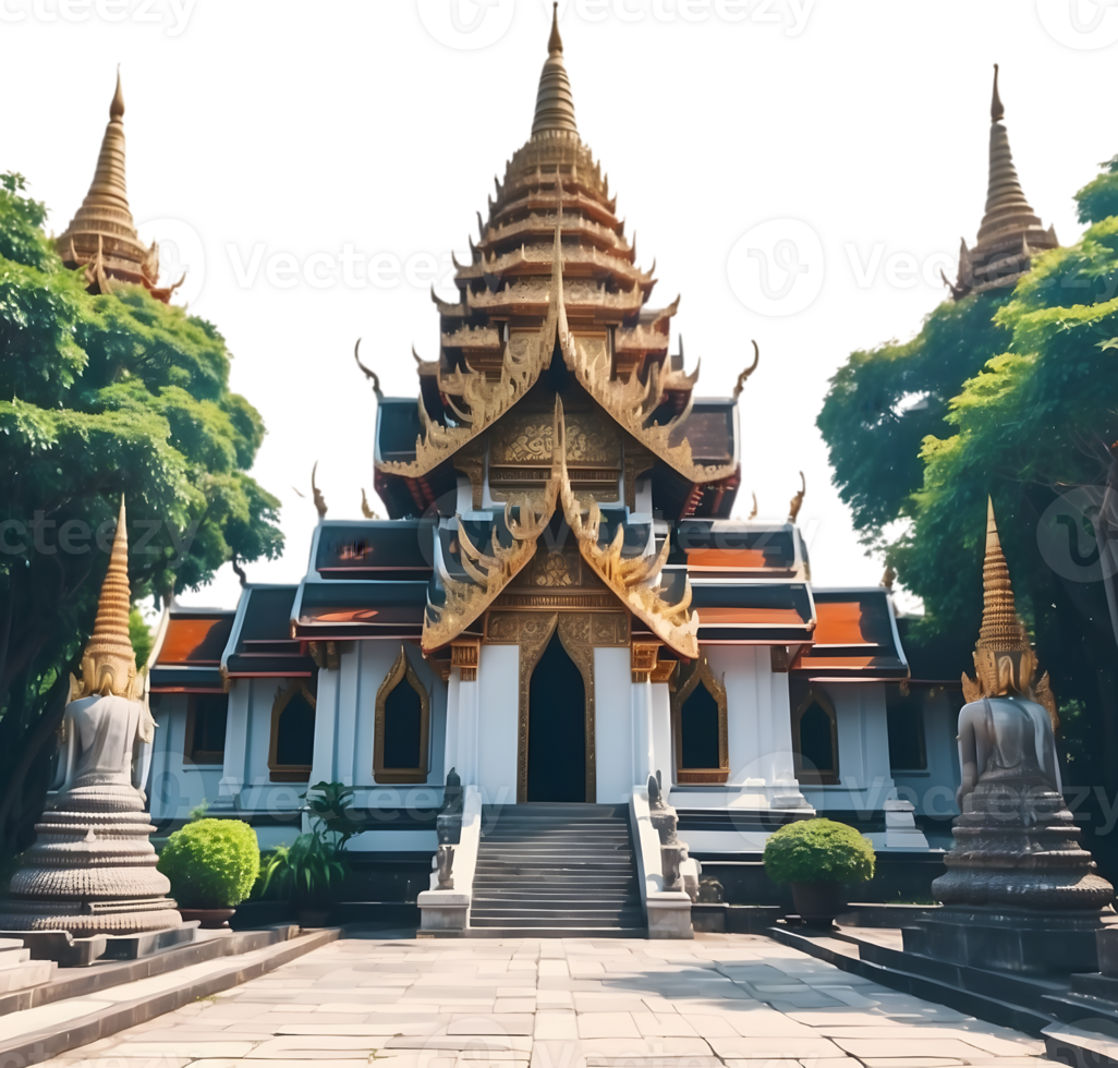 AI generated thai buddhist temple illustration, png, Wat Pho png