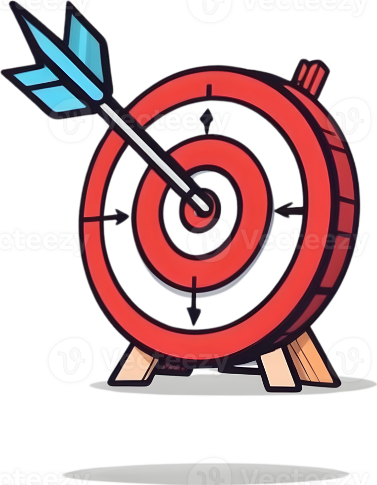 AI generated an arrow in the center of a target with arrows ai generative png