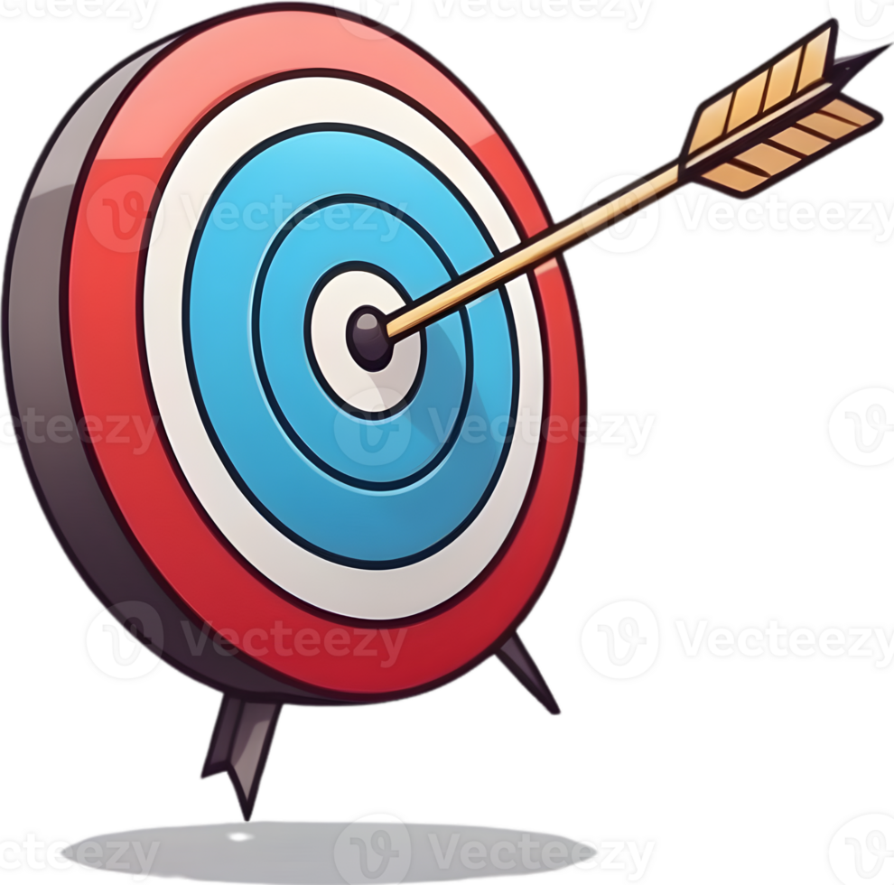 AI generated an arrow in the center of a target with arrows ai