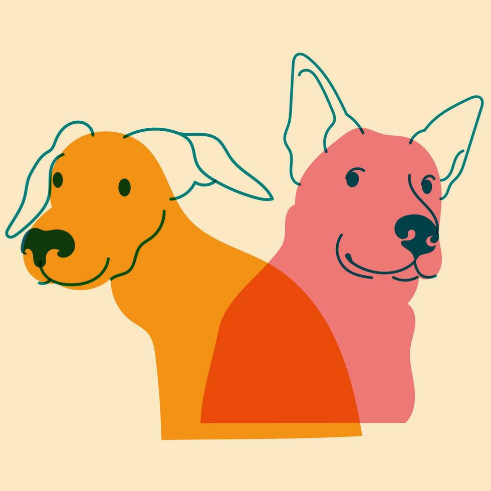 perros. vector ilustración en un minimalista garabatear estilo