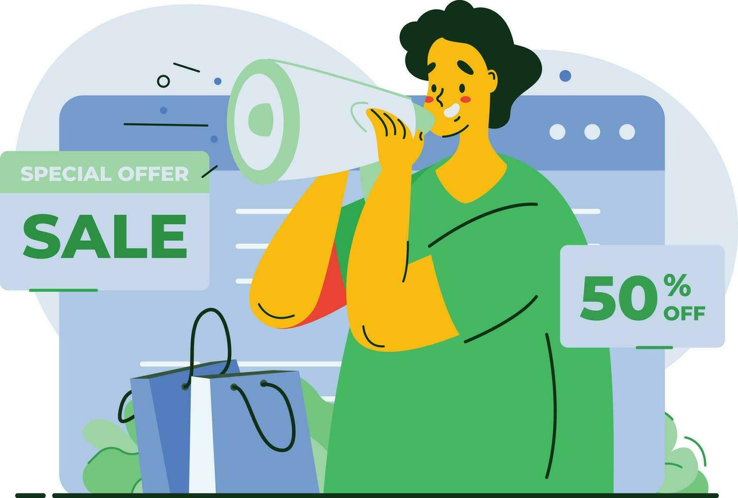 Online shopping sale offer vector