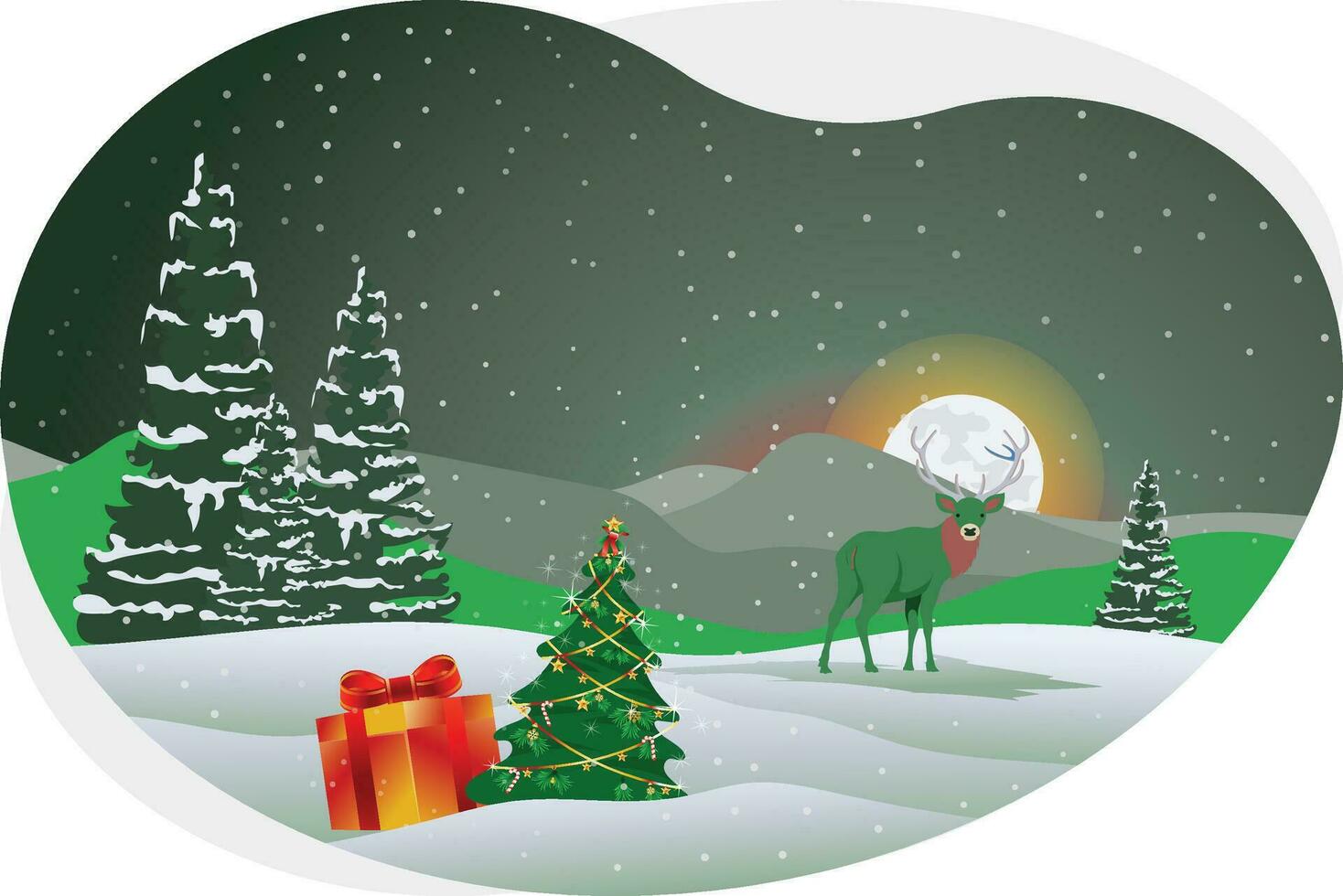 Christmas night Illustration vector