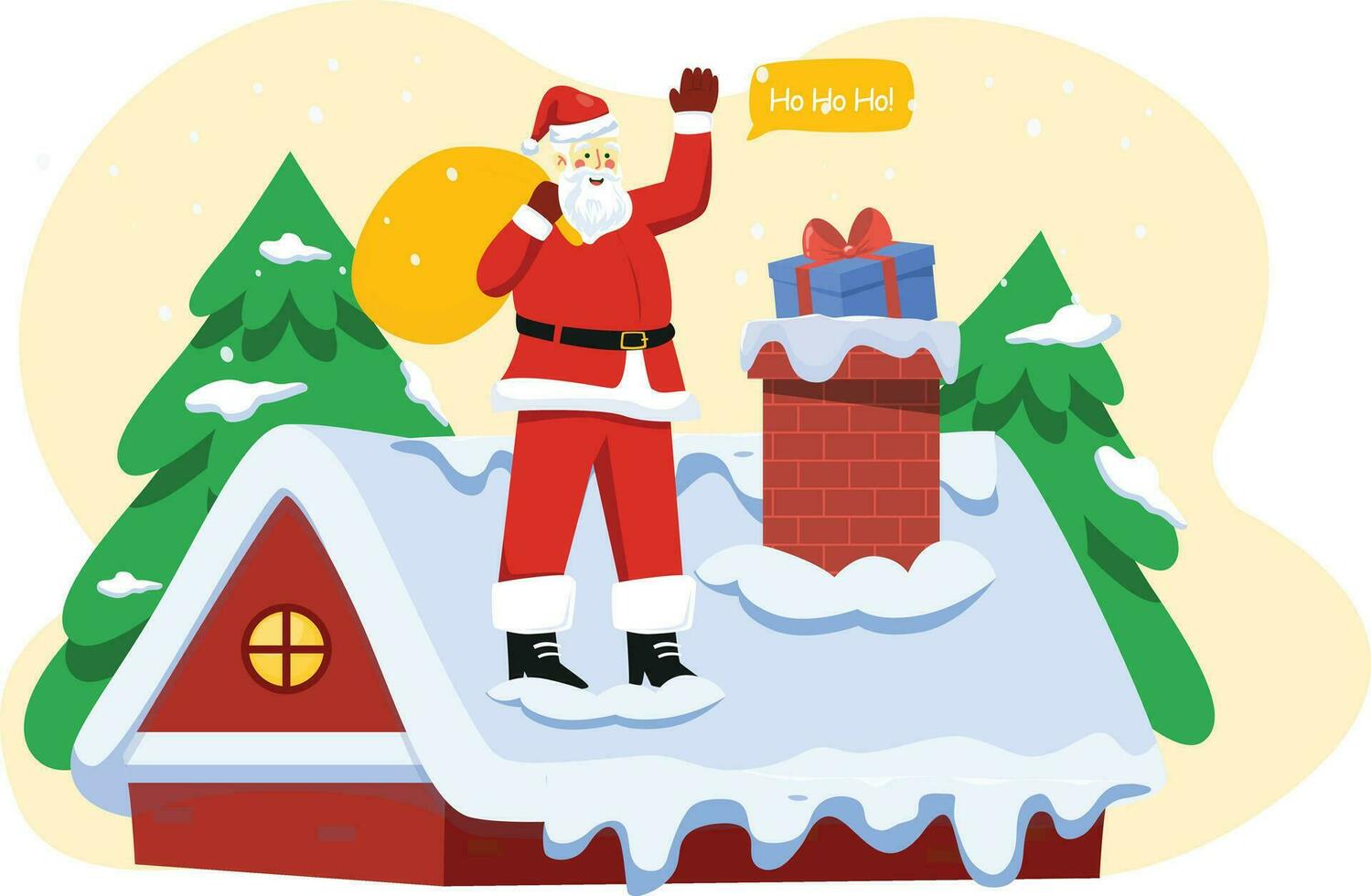 Papa Noel claus diciendo Ho Ho Ho vector