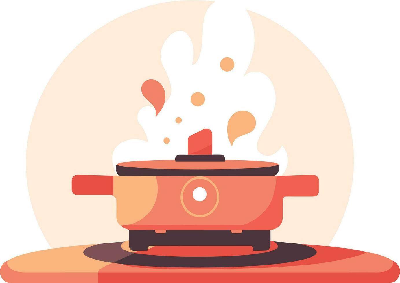 Hand Drawn Oven or pan in a restaurant in flat style vector