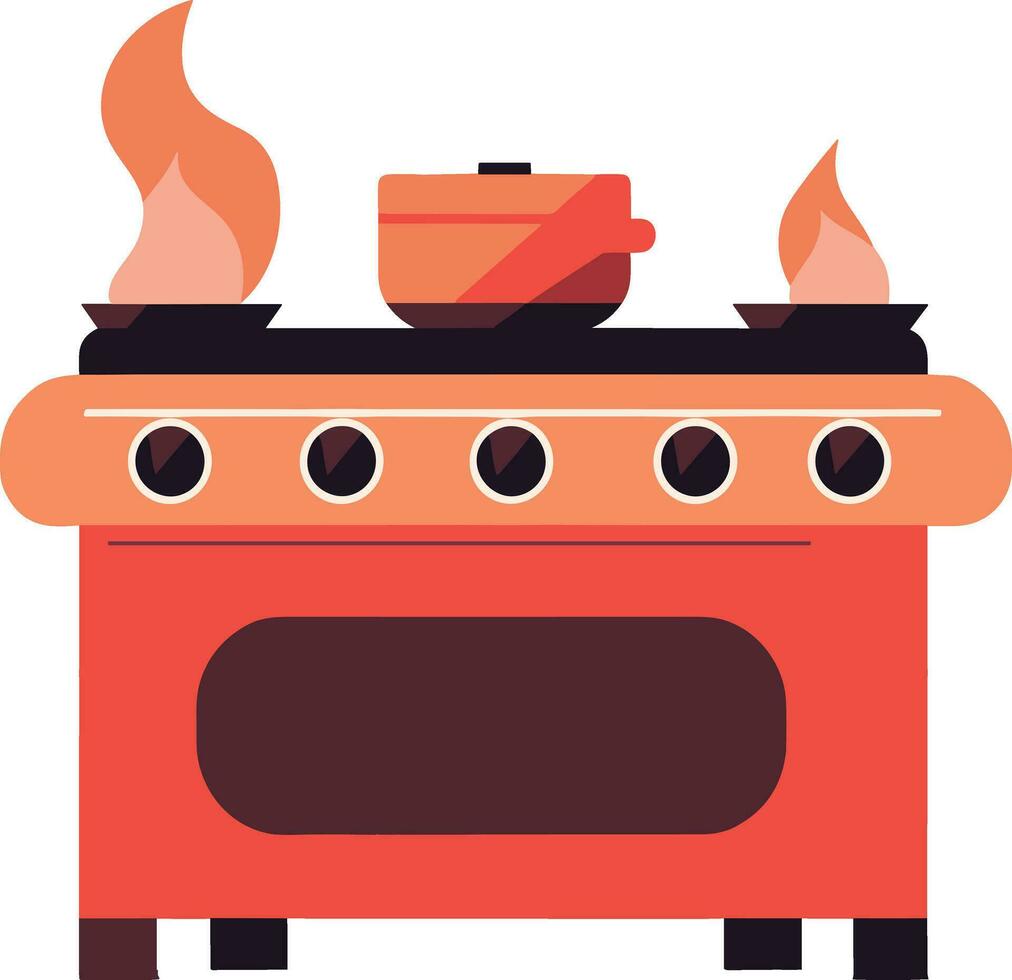 Hand Drawn Oven or pan in a restaurant in flat style vector