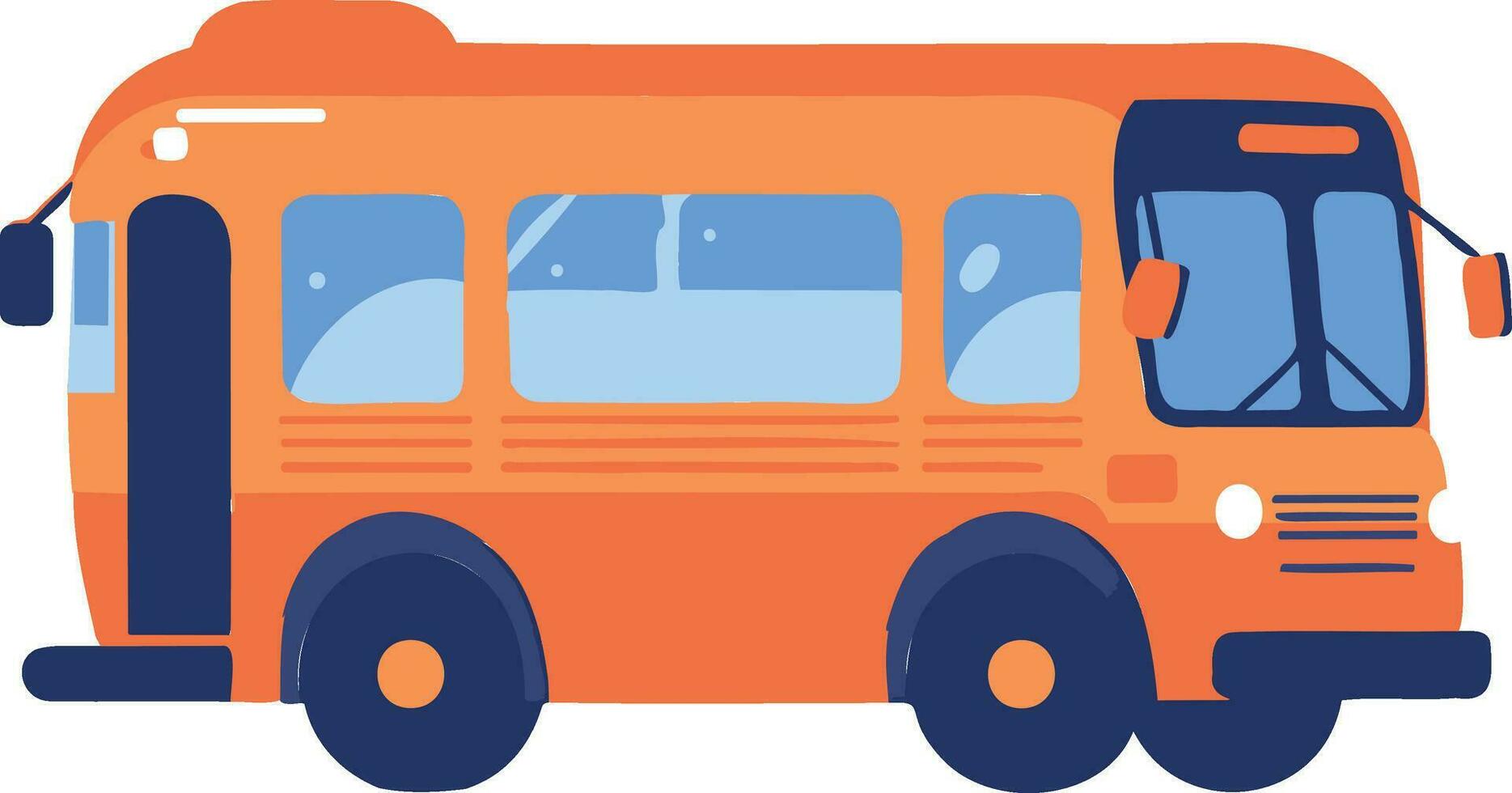 Hand Drawn student transport bus in flat style vector