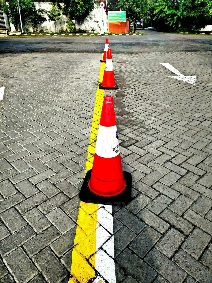 road divider sign cones photo