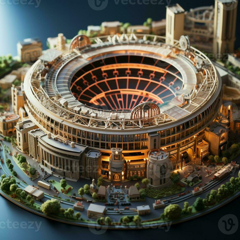 AI generated 3D miniature model of the stadium photo