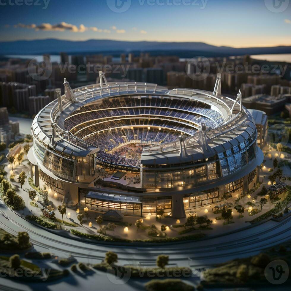 AI generated 3D miniature model of the stadium photo