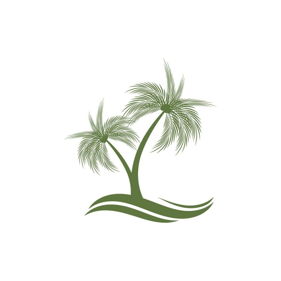 Palm tree logo vector template symbol design