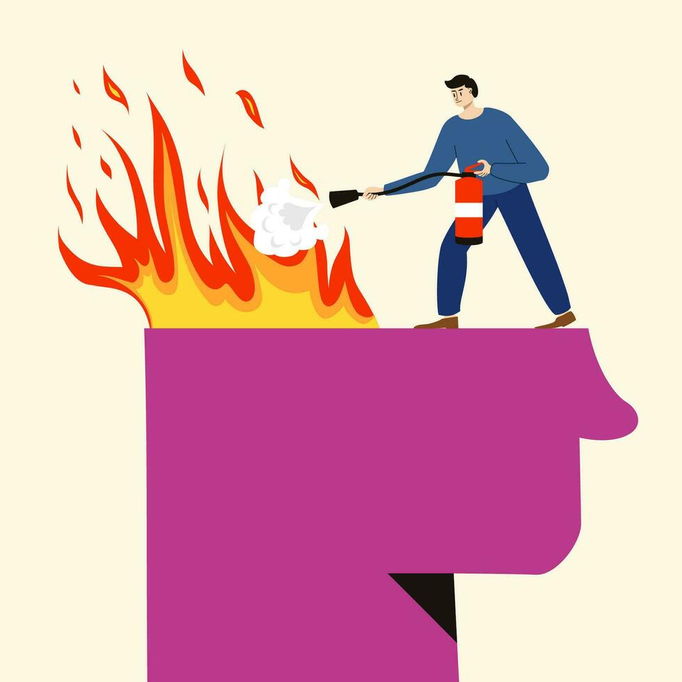 Emotional burnout syndrom concept vector illustration