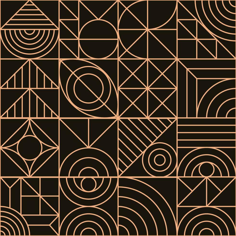 Geometry pattern gold line minimal 20s bauhaus style vector