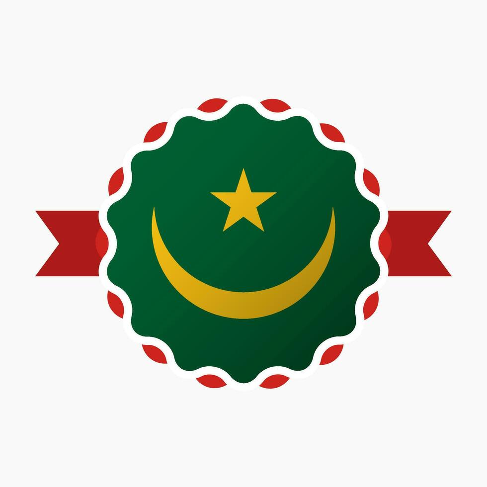 Creative Mauritania Flag Emblem Badge vector