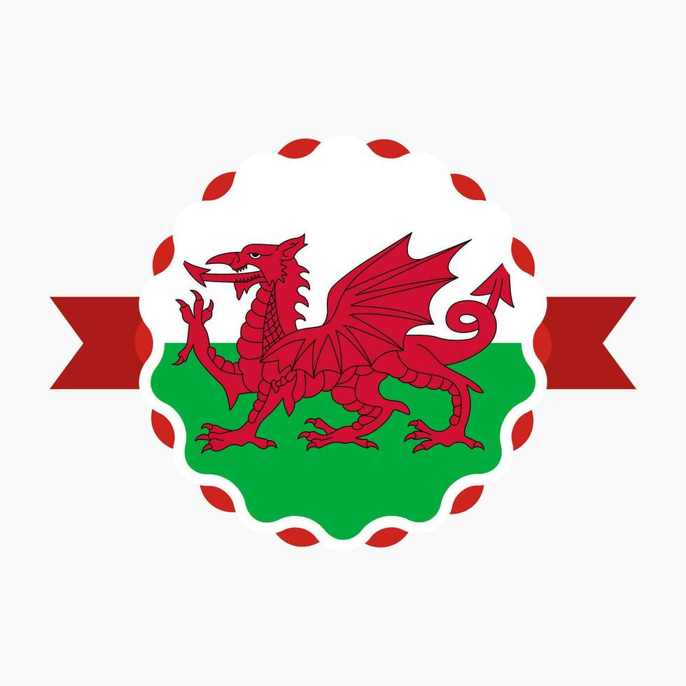 creativo Gales bandera emblema Insignia vector