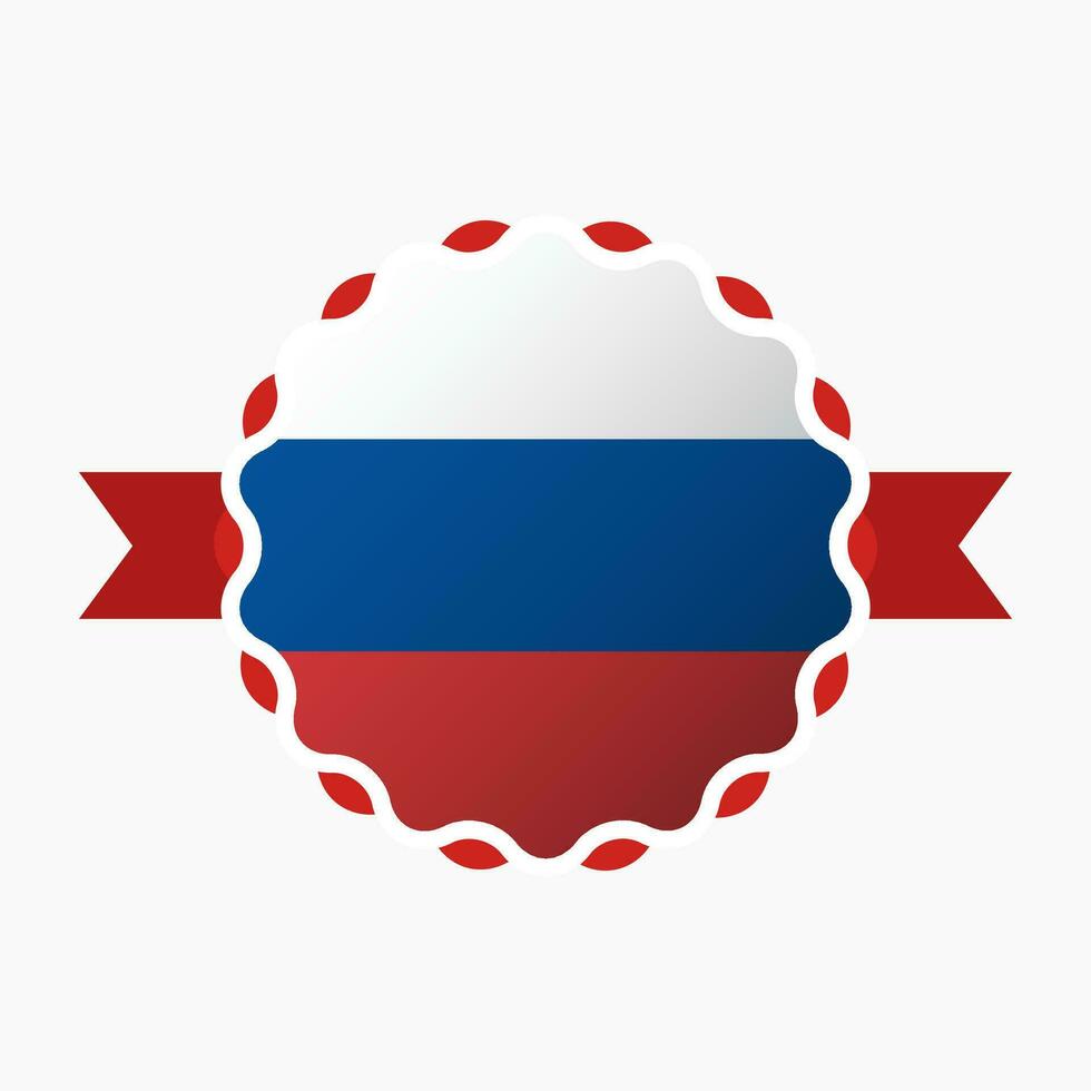 Creative Russia Flag Emblem Badge vector
