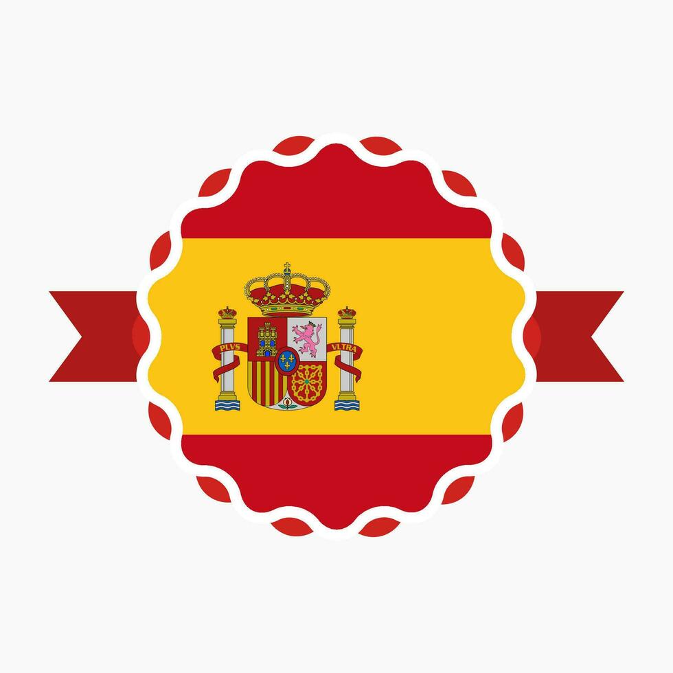 Creative Spain Flag Emblem Badge vector