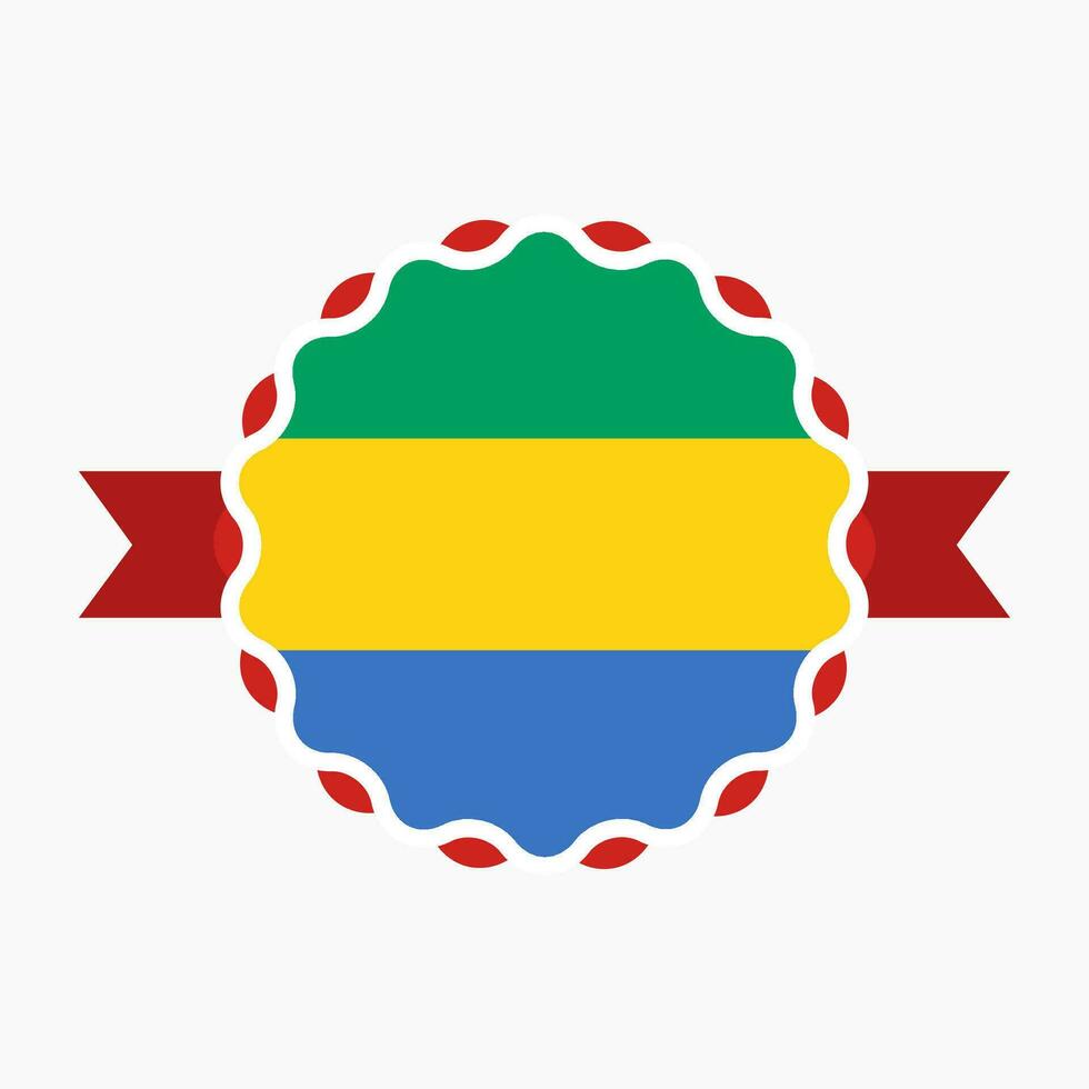 Creative Gabon Flag Emblem Badge vector