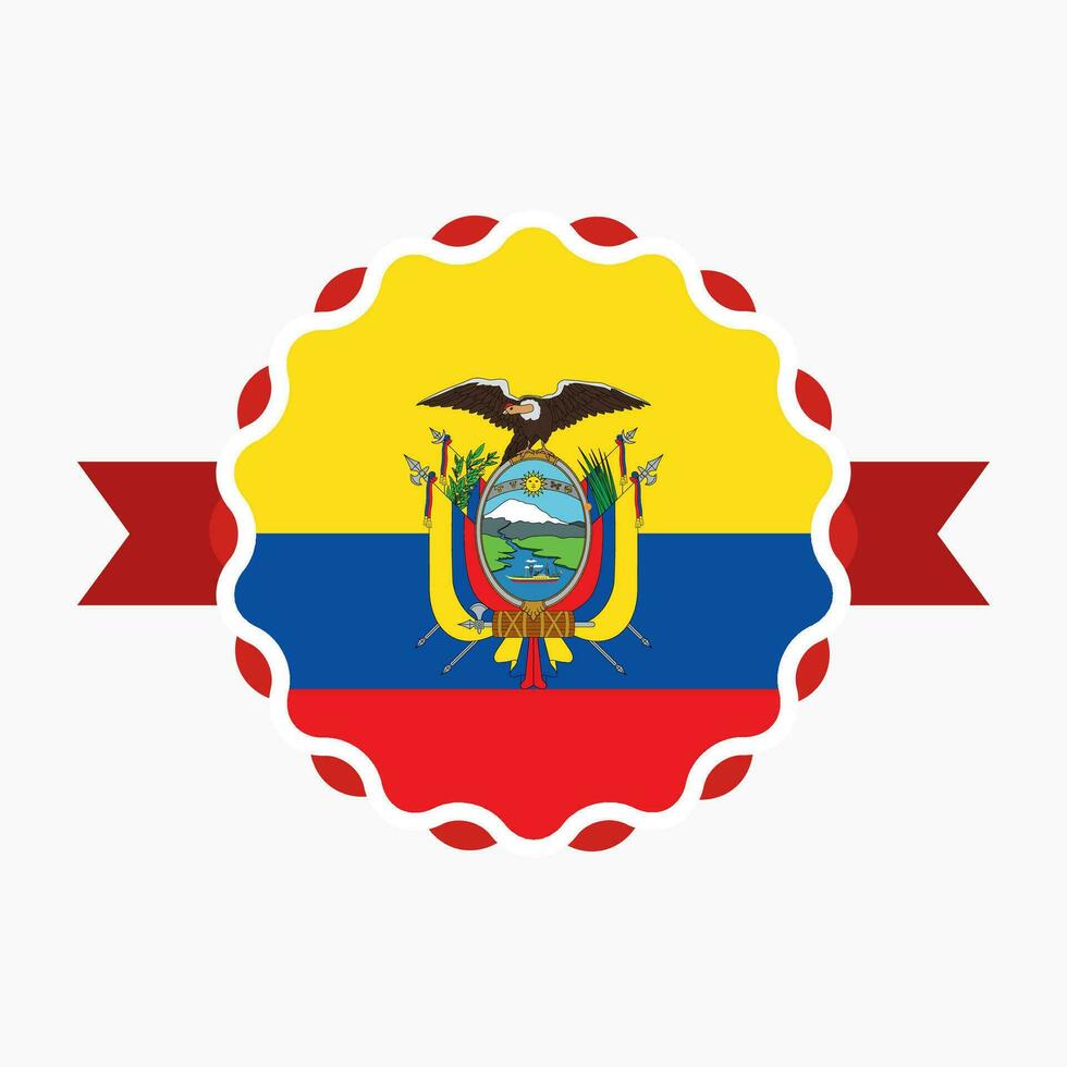 Creative Ecuador Flag Emblem Badge vector
