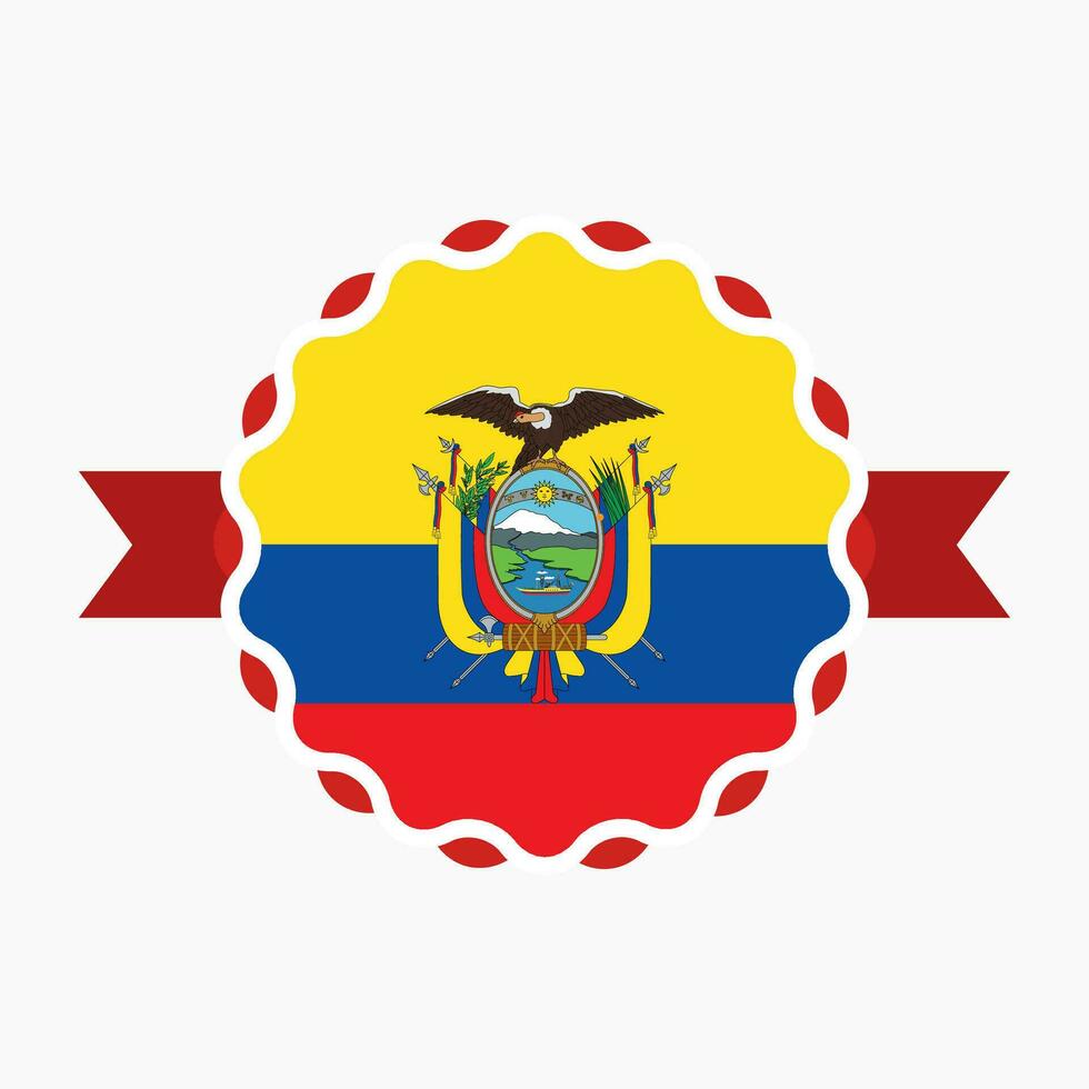 creativo Ecuador bandera emblema Insignia vector