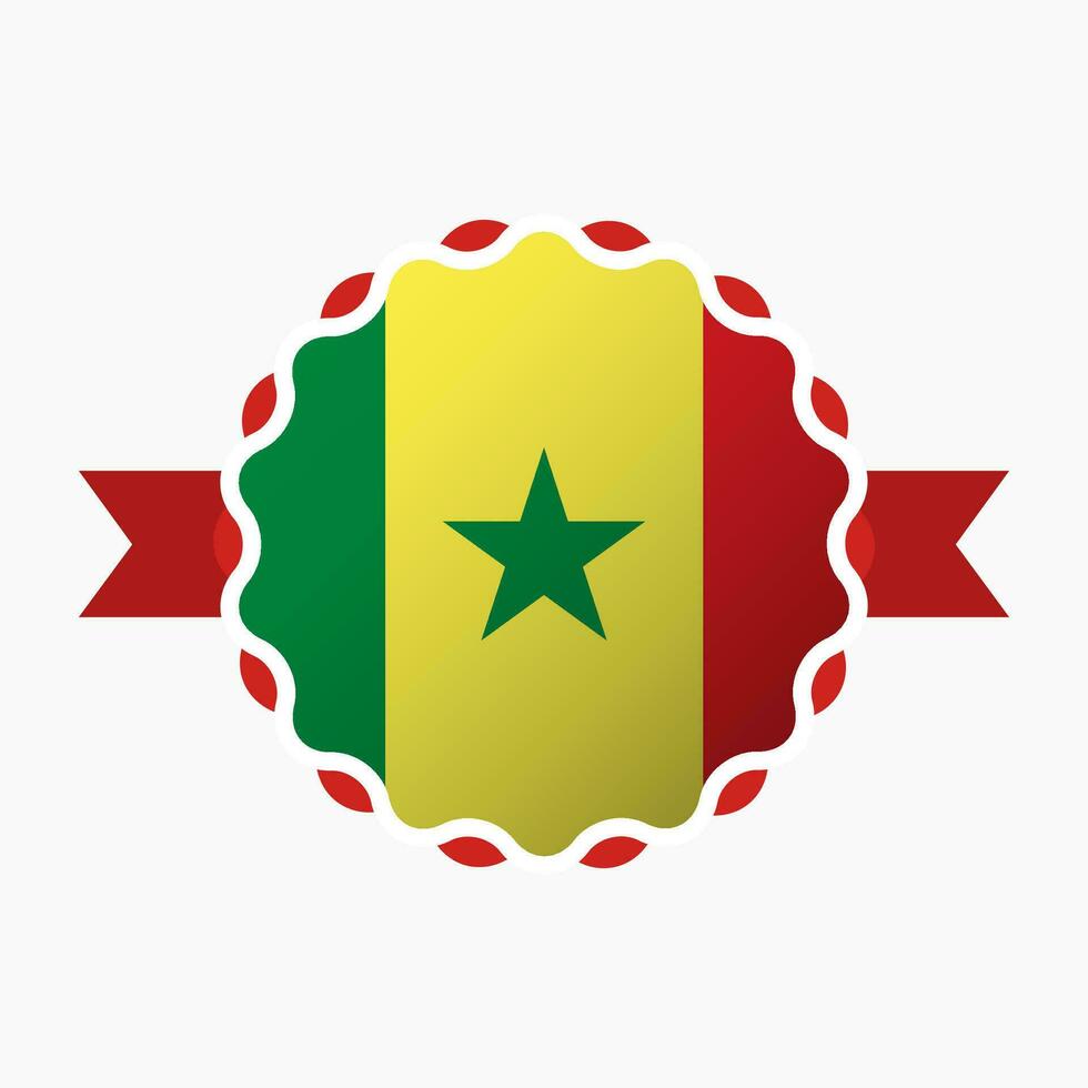 Creative Senegal Flag Emblem Badge vector