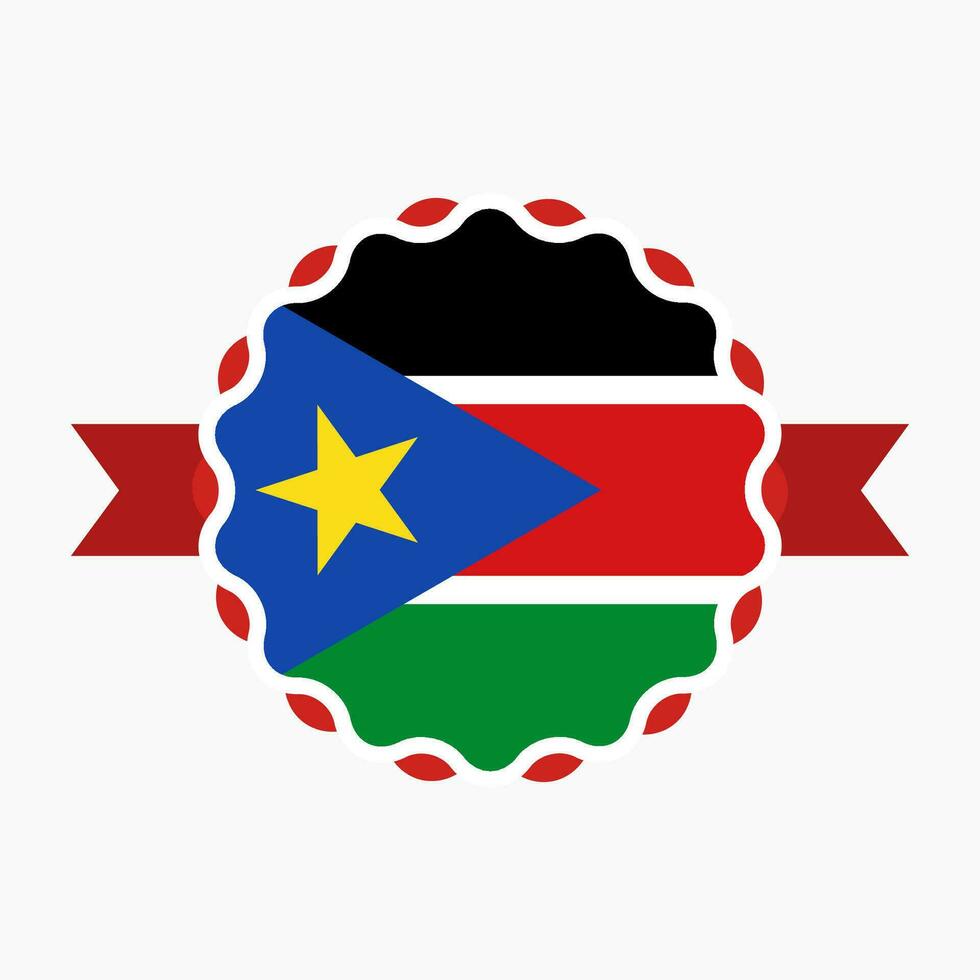 Creative South Sudan Flag Emblem Badge vector