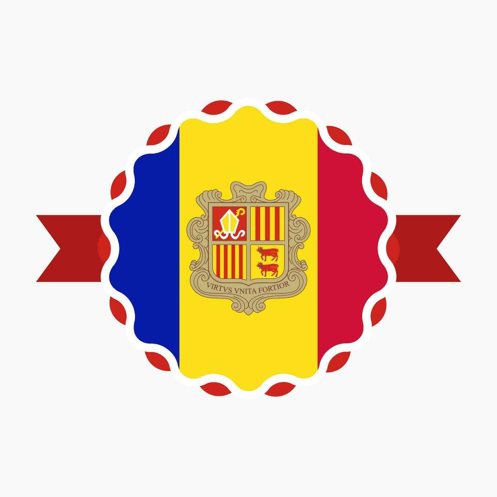 Creative Andorra Flag Emblem Badge vector