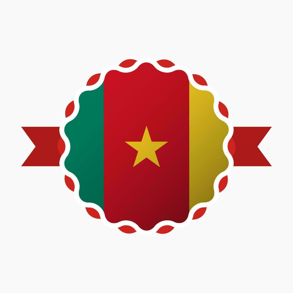 Creative Cameroon Flag Emblem Badge vector