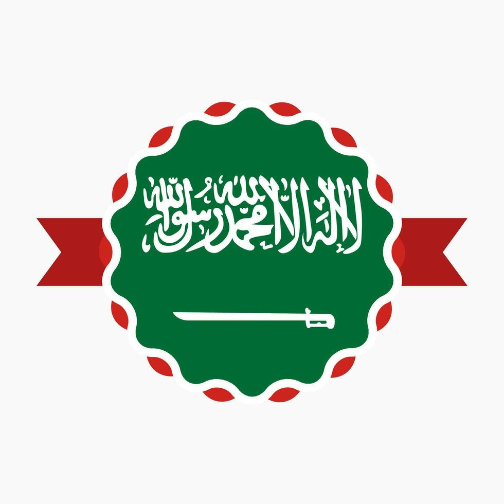 Creative Saudi Arabia Flag Emblem Badge vector