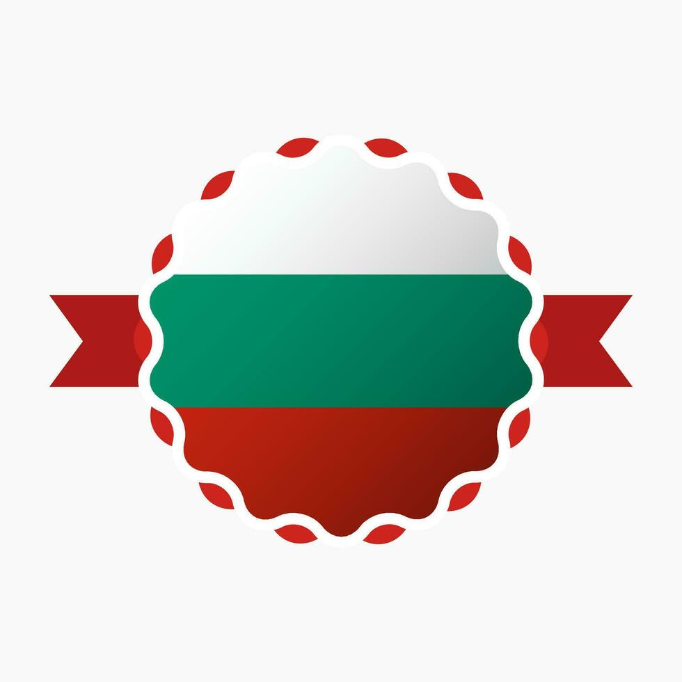 Creative Bulgaria Flag Emblem Badge vector