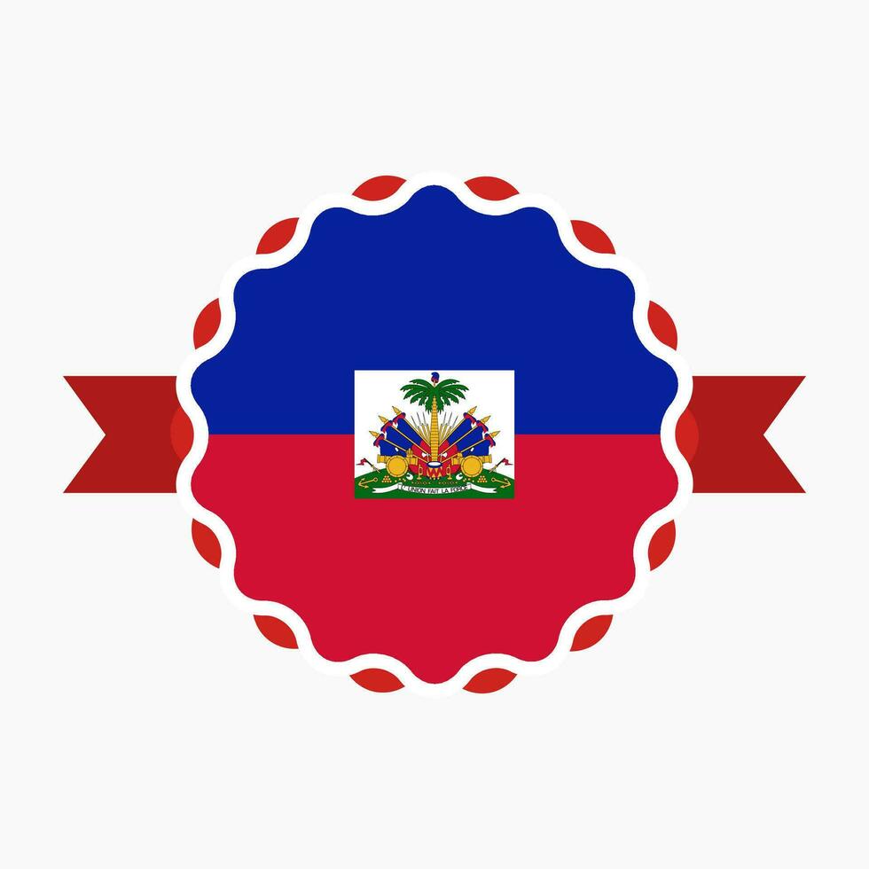 Creative Haiti Flag Emblem Badge vector