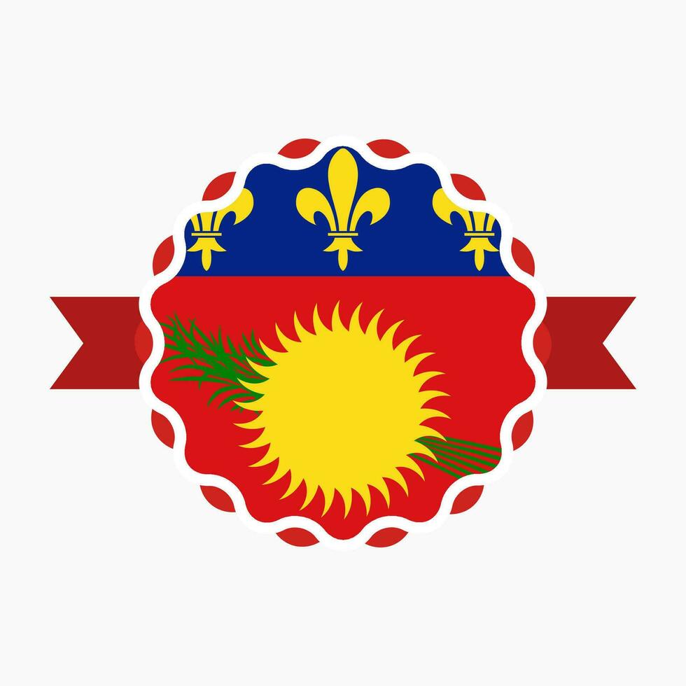Creative Guadeloupe Flag Emblem Badge vector