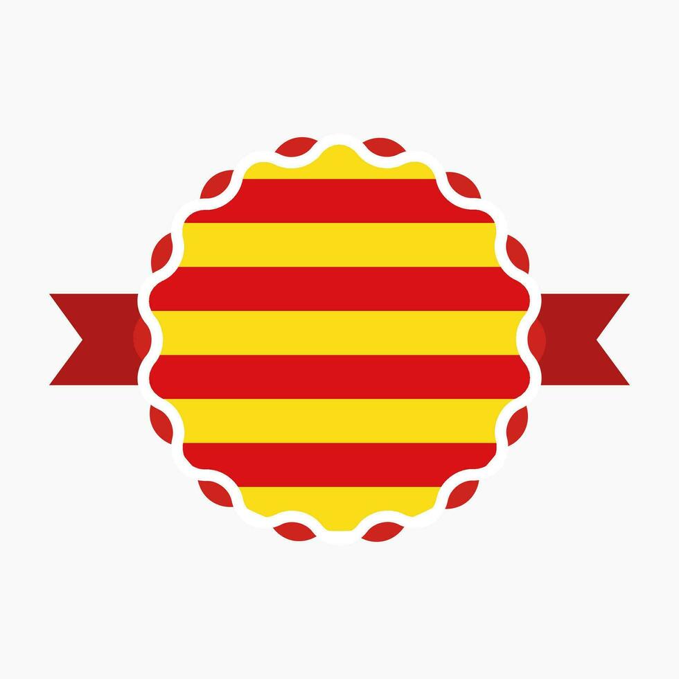 Creative Catalonia Flag Emblem Badge vector