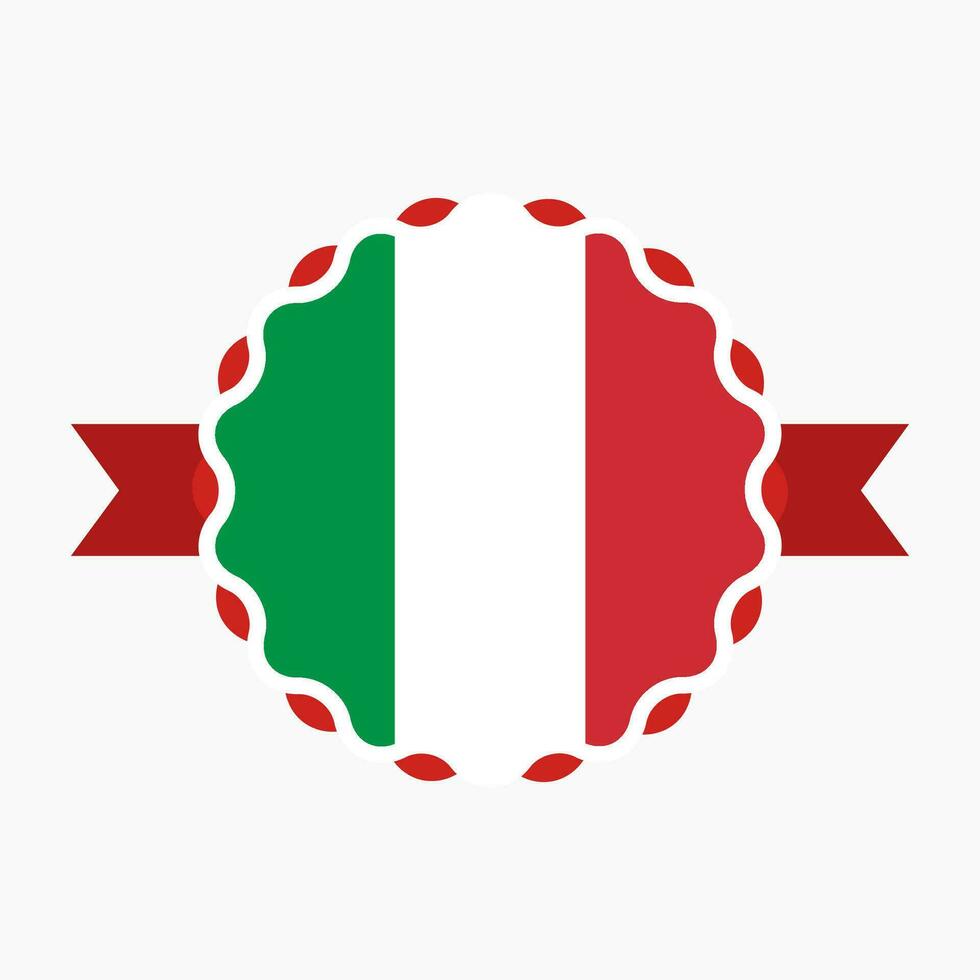 Creative Italy Flag Emblem Badge vector