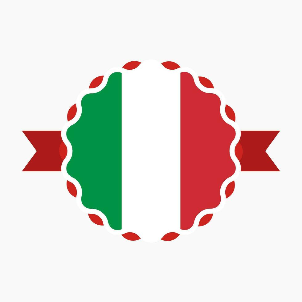 Creative Italy Flag Emblem Badge vector