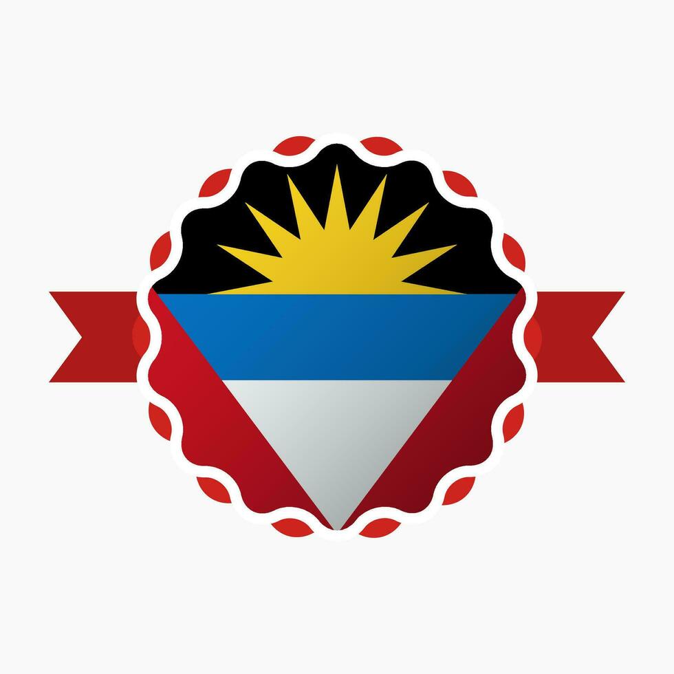 Creative Antigua and Barbuda Flag Emblem Badge vector