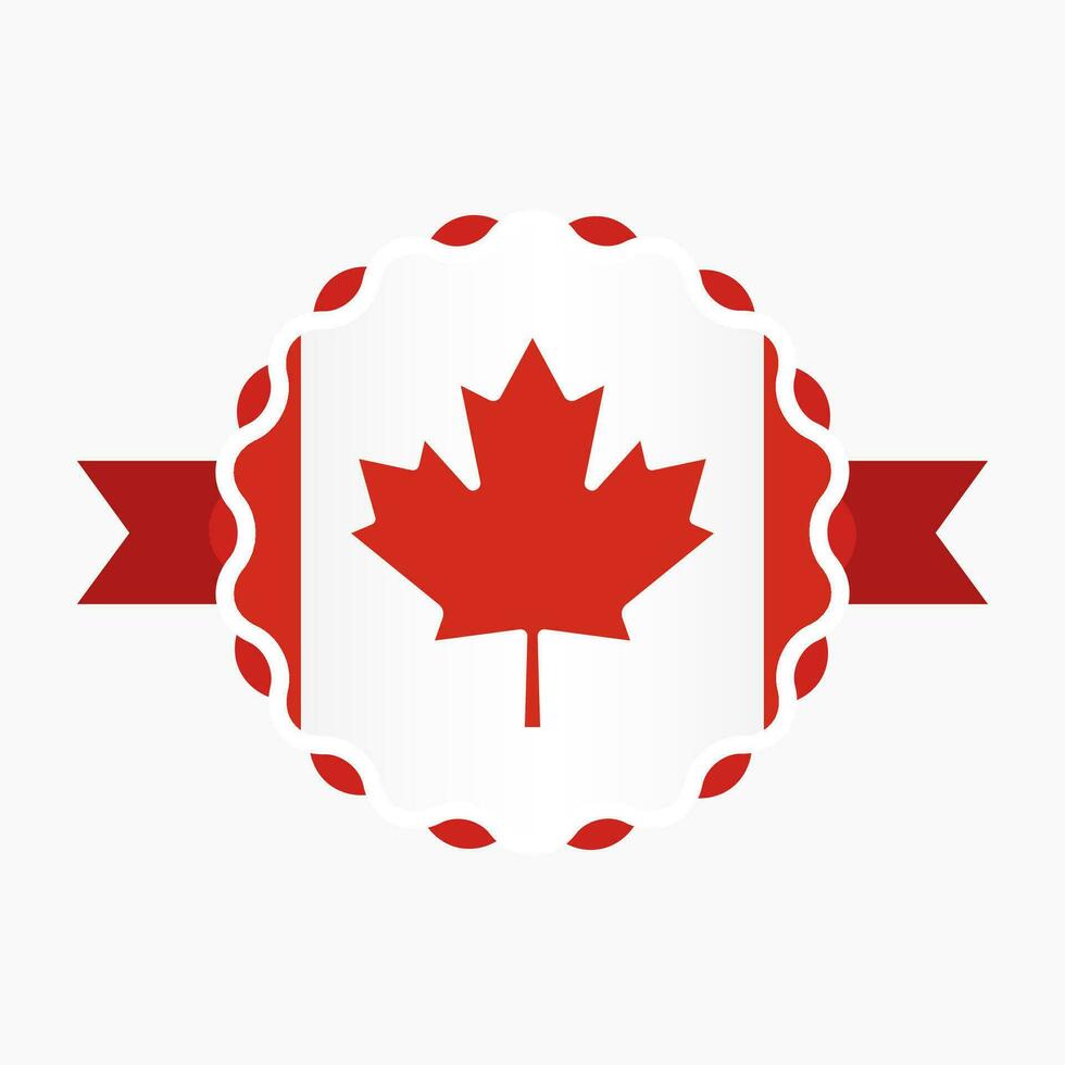 Creative Canada Flag Emblem Badge vector