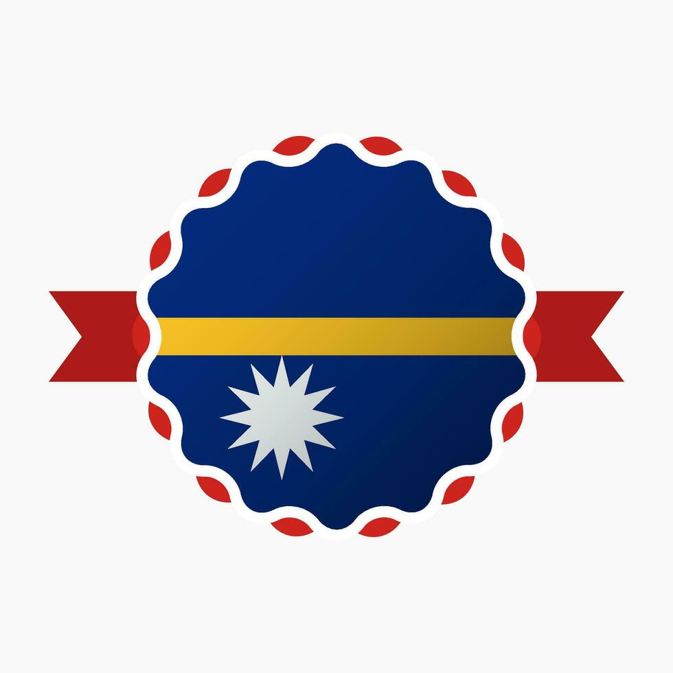 Creative Nauru Flag Emblem Badge vector