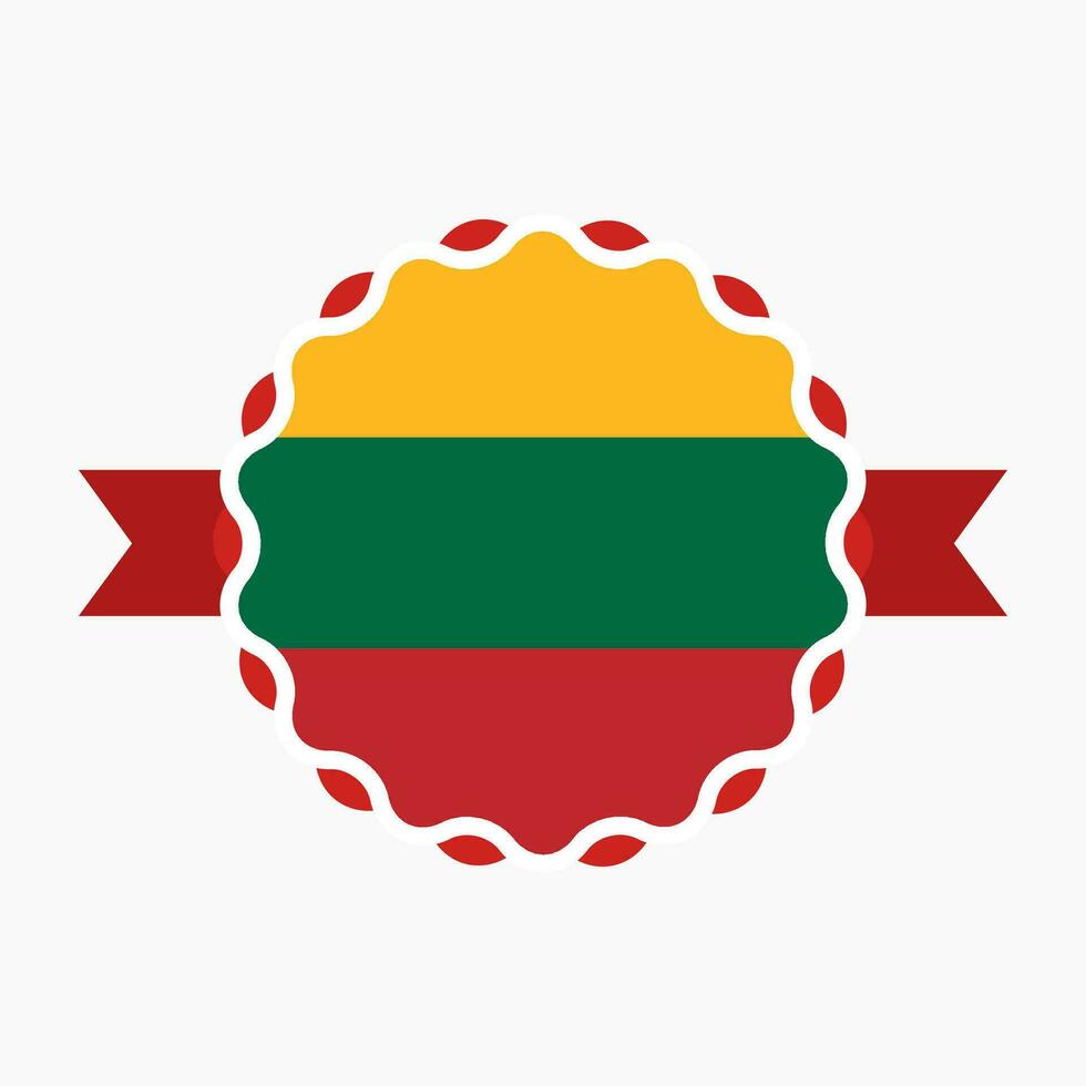 Creative Lithuania Flag Emblem Badge vector